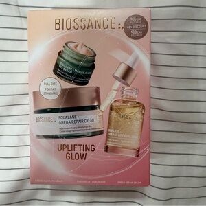 Biossance Uplifting Glow Squalane + Omega Repair Cream & Serum Set New in Box